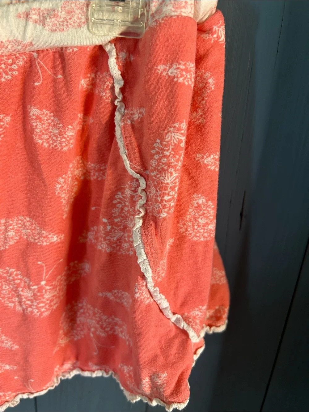 Jessica Simpson Coral Cami & Shorts Drawstring Waist w/ White Butterfly PJ Set L